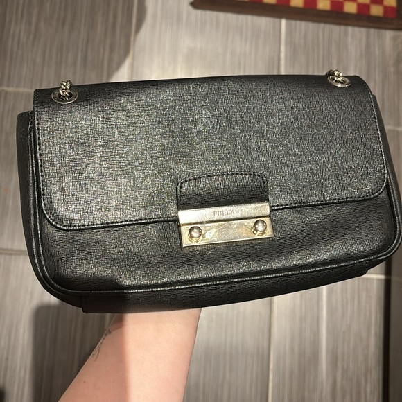 FURLA Genuine Leather Double Strap Chain Bag 🇮🇹 - Picture 11 of 15